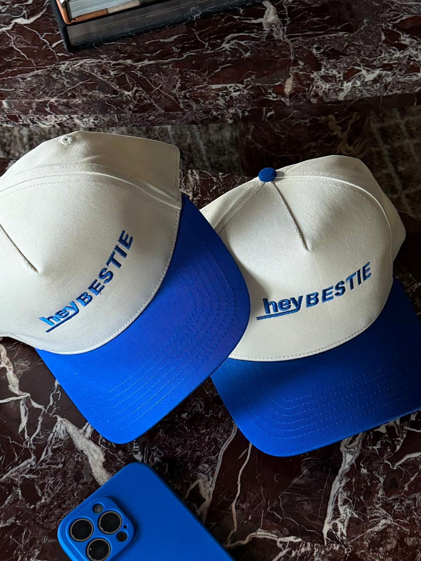 Hey Bestie Hat - Cobalt + Cream